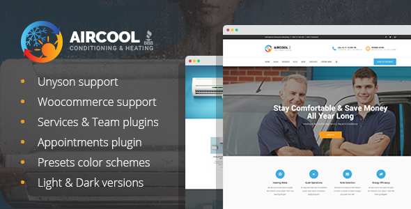 test AirCool - Conditioning And Heating WordPress theme 