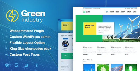 Test du thème WordPress Green Industry , découvrez notre avis